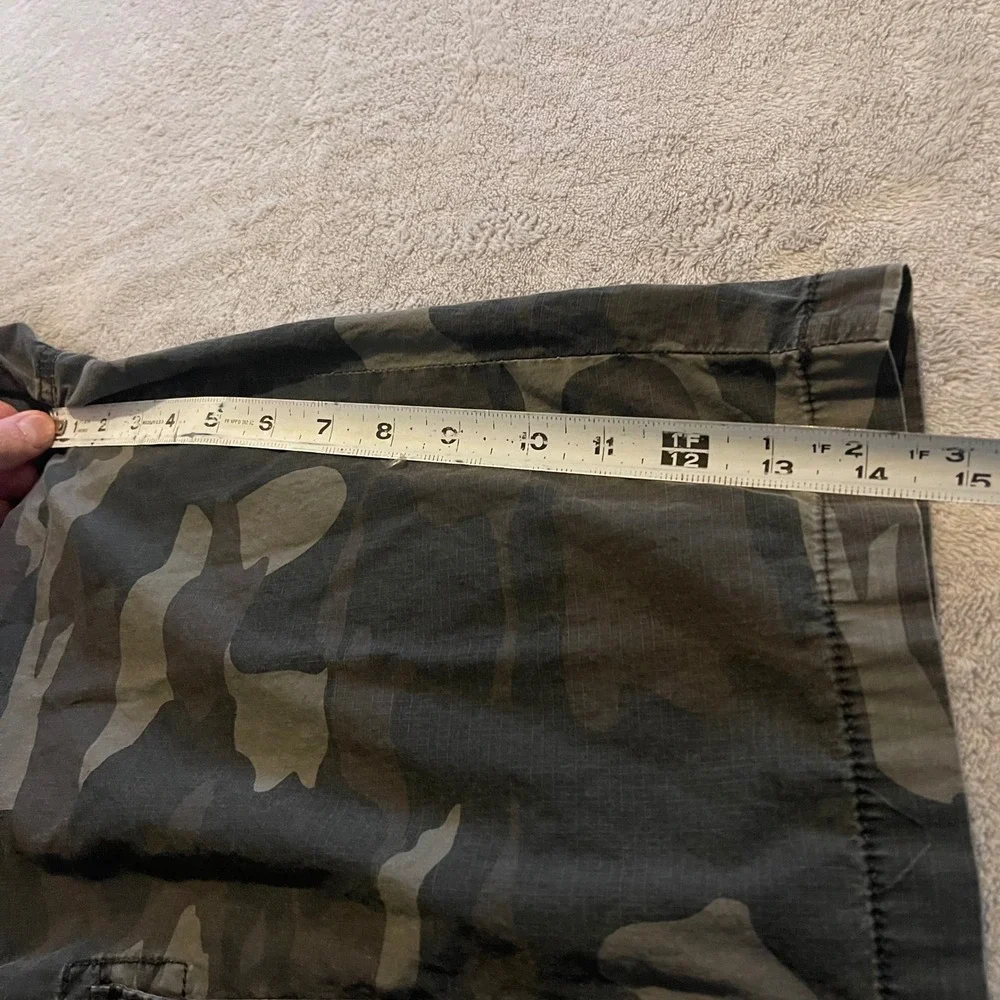 Vintage Plugg Shorts Mens 36 Gray Camo Cargo Ripstop Multi Pocket Baggy Y2K